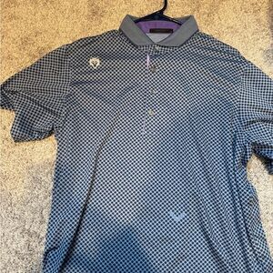 Greyson Black and Gray Geometric Polo Shirt